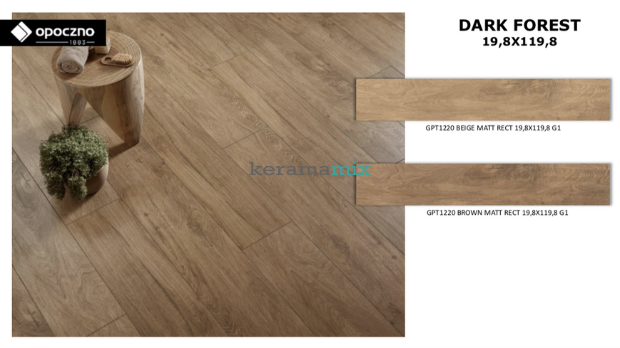 Opoczno PL | Dark Forest GPT1220 Beige Matt Rect 19,8X119,8 13038 фото