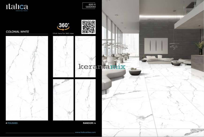 Керамогранит Italica | Colonial White Polished 60x120 см 13069 фото