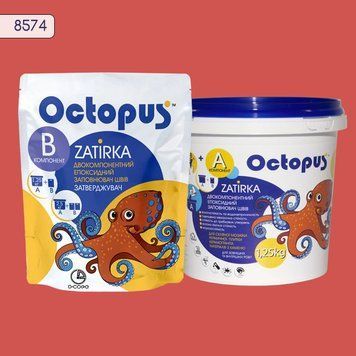 Двухкомпонентная эпоксидная затирка для плитки и мозаики ТМ "OCTOPUS", цвет 8574 1,25 кг. 209446 фото