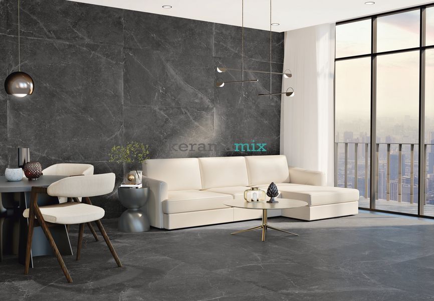 Керамограніт Azulejos Benadresa | Плитка PIETRA ANTICA NERO NATURAL 60*120*9,5mm 203049 фото