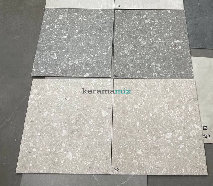 Керамогранит Teo Ceramics (Allore) | Terazzo Dark Grey F P 470x470x8 NR Mat 1 11701 фото