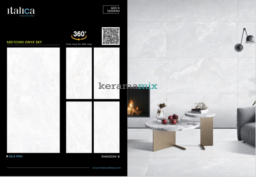Керамогранит Italica | Плитка MIDTOWN ONYX SKY SILK PRO 60x120 202900 фото