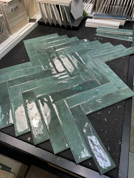 Плитка настенная Paradyz | Monpelli Emerald Mix Cegielka STR Блиск 65x298 19186 фото