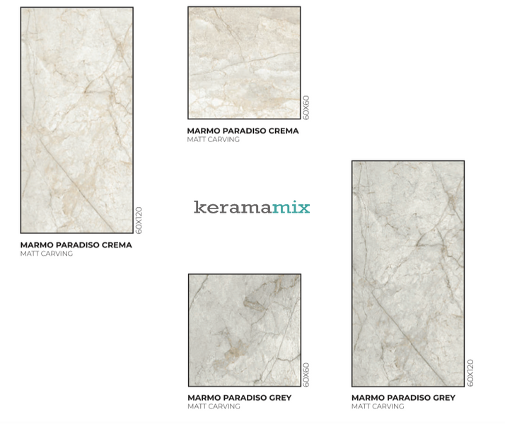 Керамограніт Netto Ceramika | Marmo Paradiso Grey Matt Carving 600X1200 18615 фото