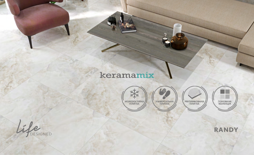 Керамогранит Cersanit | Randy Cream Satin Rect 59,8X59,8 см 12423 фото