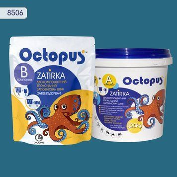 Двухкомпонентная эпоксидная затирка для плитки и мозаики ТМ "OCTOPUS", цвет 8506 1,25 кг. 209239 фото