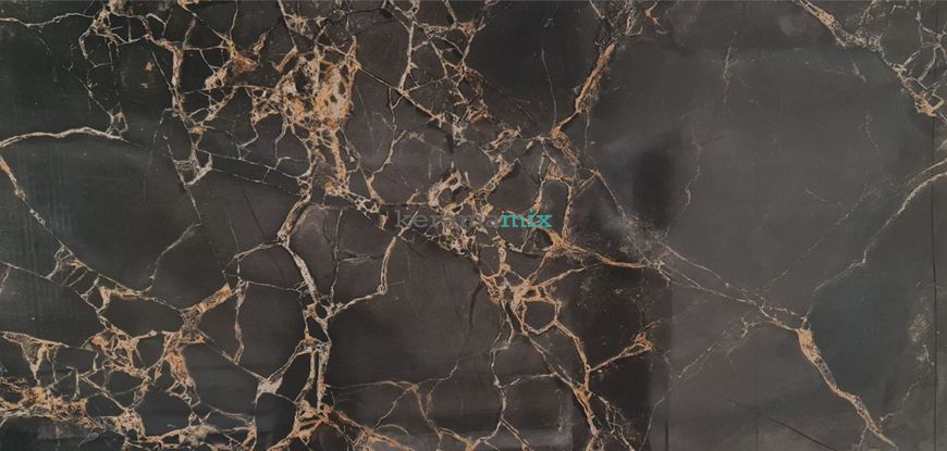 Керамограніт Italica | Denia Gold Black High Glossy 60x120 см 12137 фото