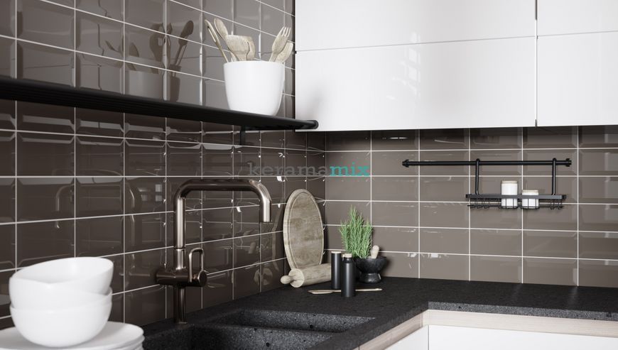 Настенная плитка GOLDEN TILE | Metrotiles 46В061 дымчатый 100x200 208500 фото