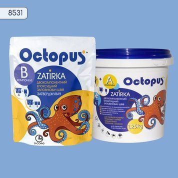 Двухкомпонентная эпоксидная затирка для плитки и мозаики ТМ "OCTOPUS", цвет 8531 1,25 кг. 209255 фото