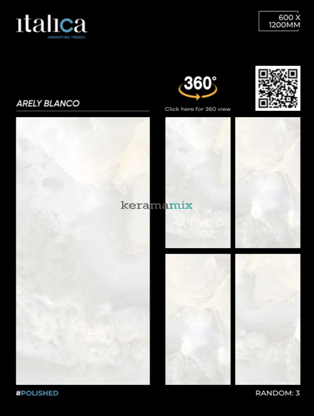 Керамограніт Italica | Arely Blanco Polished 60x120 см 11949 фото