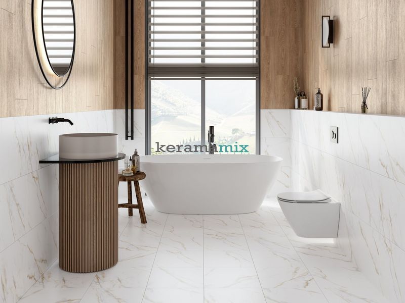 Керамограніт Golden Tile | Плитка Harmony Wood HD1420 світло-бежевий 1198x198x8 202756 фото