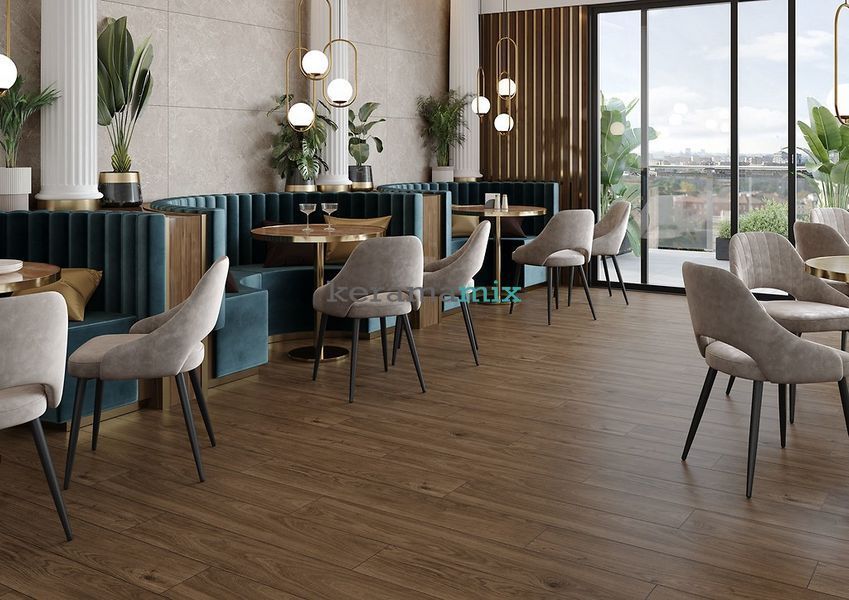 Плитка під дерево Cersanit | Charmwood Brown Mat Rect 19,8x119,8 G1 18717 фото