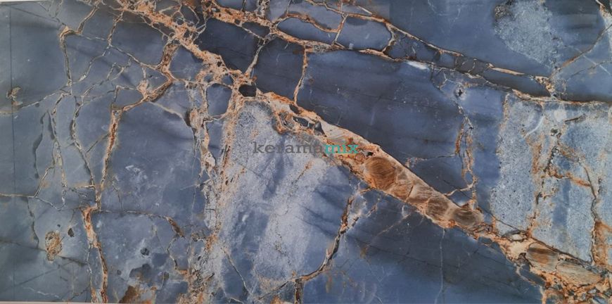 Керамограніт Italica | Denia Gold Blue High Glossy 60x120 см 12138 фото