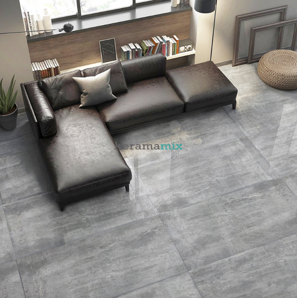 Керамограніт Termal Seramik | Fossil Dark Grey Full Lappato 60x120 см 13472 фото