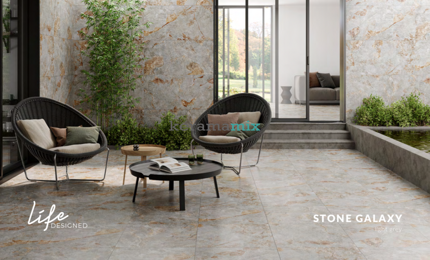 Керамограніт Cersanit | Stone Galaxy Light Grey Matt Rect 59,8X59,8 12427 фото