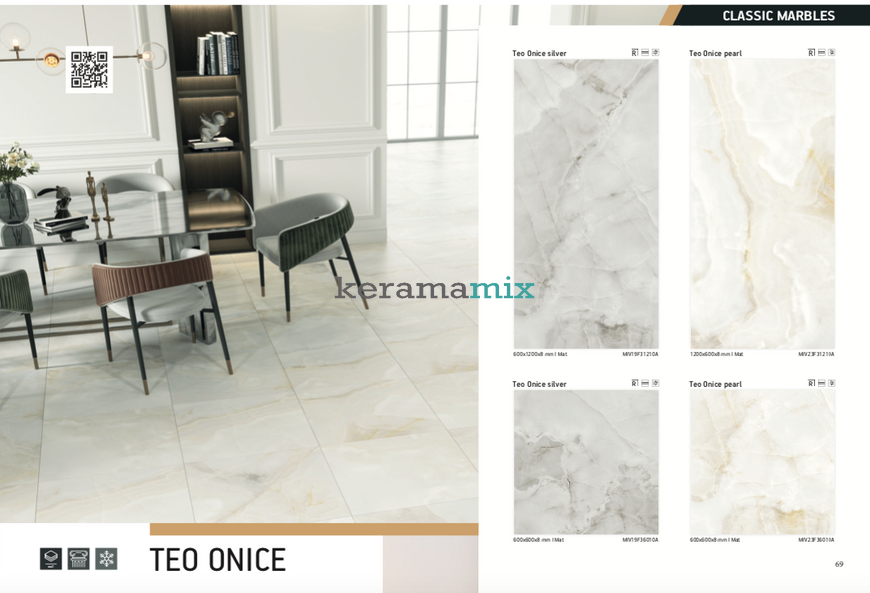 Керамограніт Teo Ceramics (Allore) | Teo Onice Pearl F P 600x600 R Mat 11563 фото