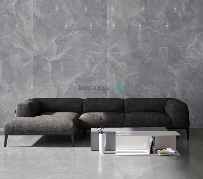Керамограніт Energieker | Плитка ONYX GREY POLISHED 60*120*9mm 203108 фото