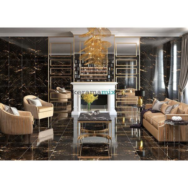 Керамогранит Megagres | GOLDEN BLACK 60x120 см 17722 фото