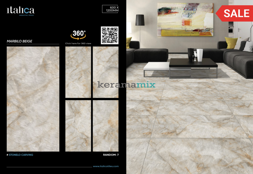 Керамогранит Italica | Marbilo Beige Rust Rock Stonelo+Carving 60x120 см 12143 фото