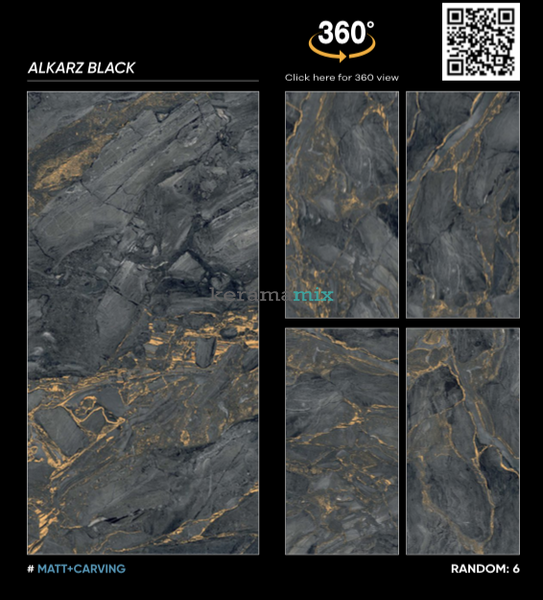 Керамогранит Italica | Alkarz Black Matt+Carving 60x120 17523 фото