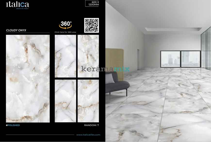 Керамограніт Italica | Cloudy Onyx Polished 60x120 см 11955 фото