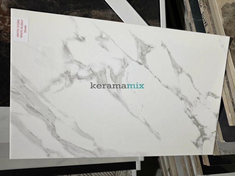 Плитка для стін Cersanit | Arctic Stone White Glossy 25X40 17225 фото