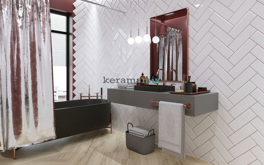 Плитка Golden Tile | The Wall 6L0S51 білий 100х300х6 202861 фото