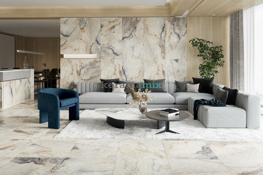 Керамограніт Teo Ceramics (Allore) | Flint Stone Gold F PC 600x600x8 R Sugar 1 18876 фото