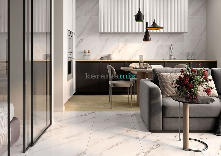 Керамограніт Cersanit | Плитка Riviera white satin rect 59,8x59,8 202812 фото