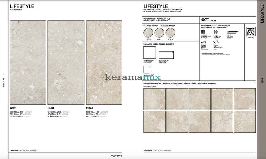Керамогранит Vitacer | Lifestyle Grey Mat 60x120 14127 фото
