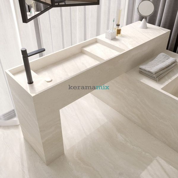 Керамограніт крупноформатний Florim | Florim Authentic Luxe, Pearl Travertine 120x280 Matte Silk 6mm (781176) 19148 фото