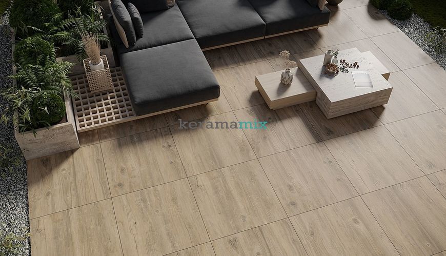 Утолщенный керамогранит Opoczno | Wood Moments Light Brown 2.0 RECT 593x593x20 201356 фото