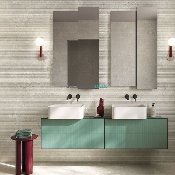Керамогранит Italgraniti | Плитка DR01BAR Dorset Bianco Cross Cut Ribbed Sq. 120х60 см 209917 фото