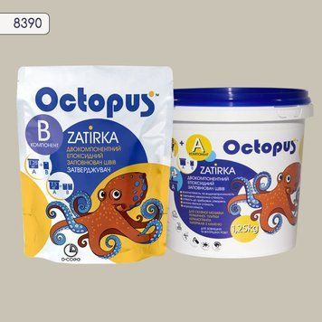 Двухкомпонентная эпоксидная затирка для плитки и мозаики ТМ "OCTOPUS", цвет 8390 1,25 кг. 209209 фото