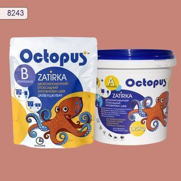 Двухкомпонентная эпоксидная затирка для плитки и мозаики ТМ "OCTOPUS", цвет 8243 1,25 кг. 209159 фото