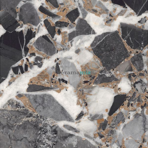 Керамограніт Teo Ceramics (Allore) | Parma Black F P 600x600x8 R Glossy 1 11673 фото