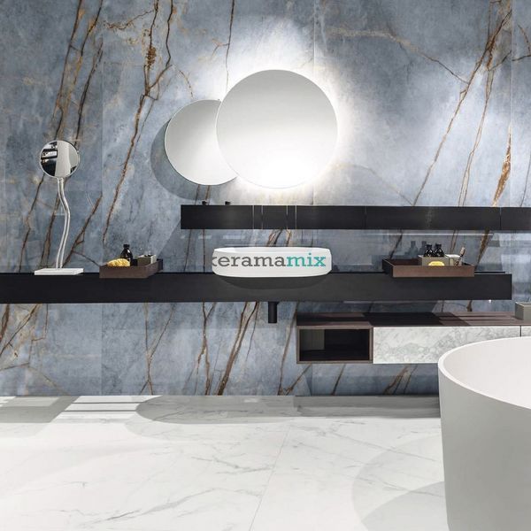 Керамогранітна плита для стільниць Florim | Florim Stone Marble Heri Azure B Mat Stu.160х320 12mm, 777591 19157 фото