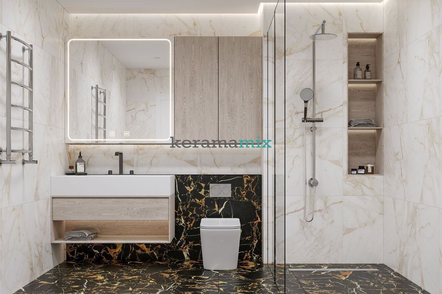 Керамограніт Golden Tile | Плитка Saint Laurent 9А0580 білий 600x600x8 202624 фото