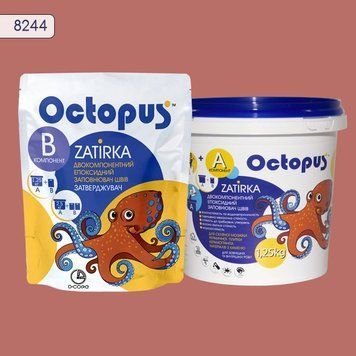 Двухкомпонентная эпоксидная затирка для плитки и мозаики ТМ "OCTOPUS", цвет 8244 1,25 кг. 209160 фото